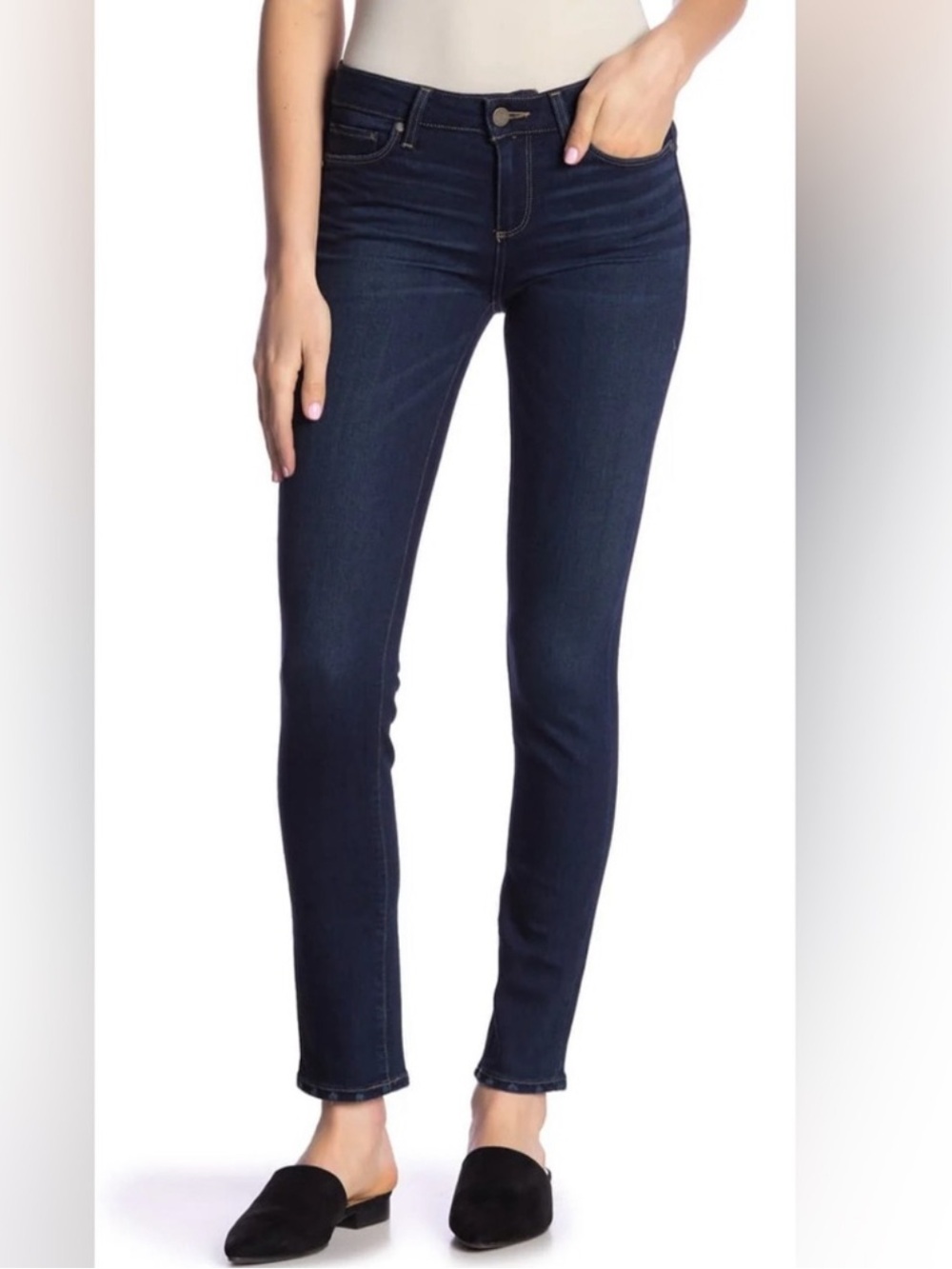 PAIGE Dark Indigo Howard Skinny Jeans